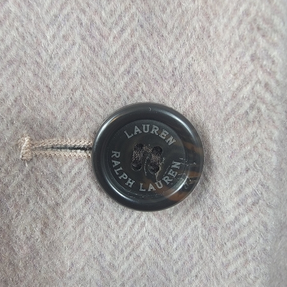 Lauren Ralph Lauren black label Herringbone wool blend dusty pink coat size 4 - Picture 13 of 15